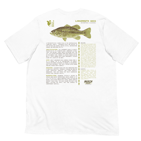 Busch Light Fishing Field Guide Largemouth Bass T-Shirt