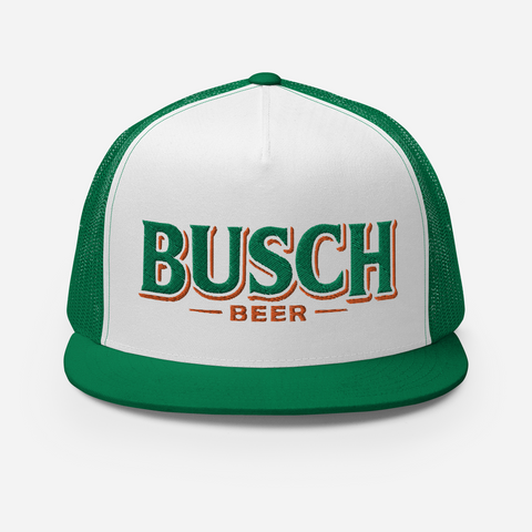 Busch Beer Green Snapback Trucker Hat