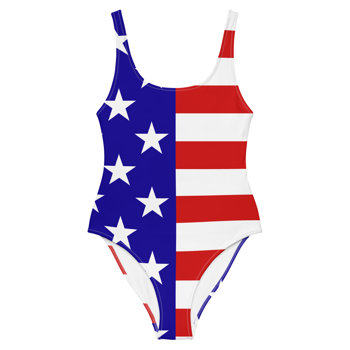 Whiskey Riff Shop Howdy Bull American Flag One-Piece Swimsuit - 2XL