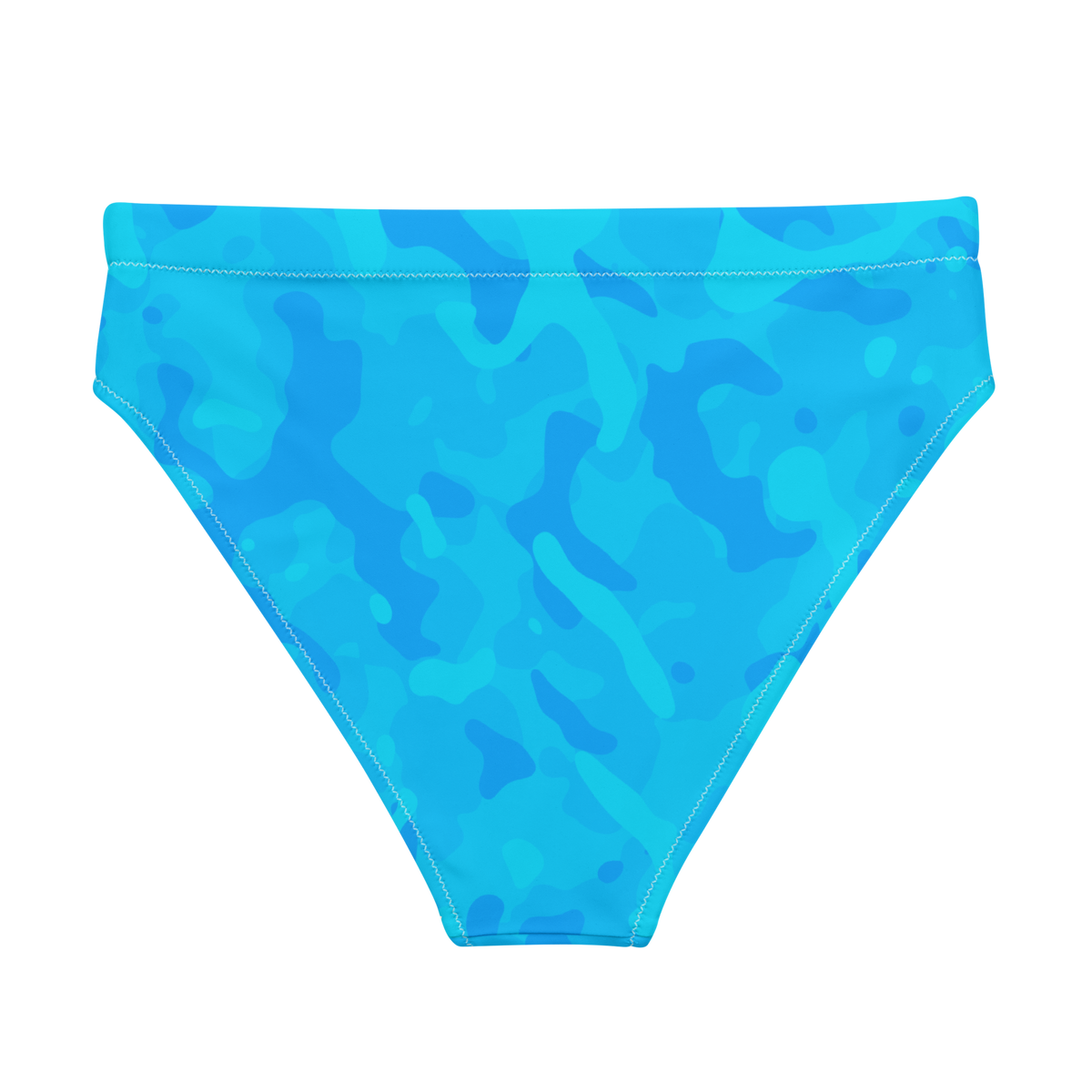 Blue Camo High-Waisted Bikini Bottom