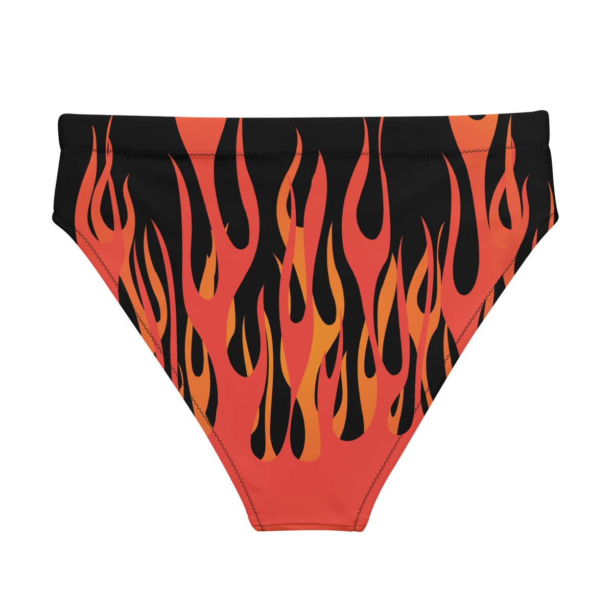 All-Over Print Recycled String Bikini: Flames on Black main image 1