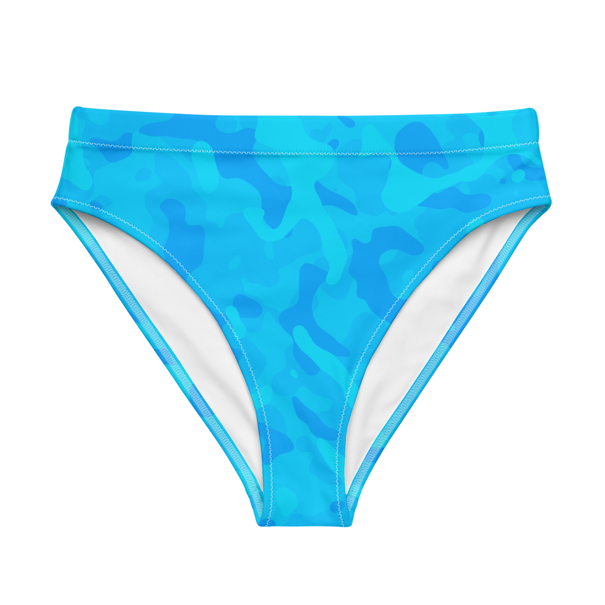 Blue Camo High-Waisted Bikini Bottom - Main Image