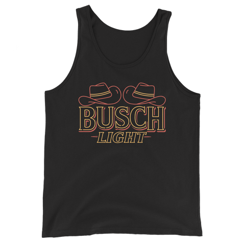 Busch Light Cowboy Hats Neon Sign Tank Top