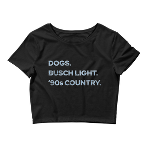 Dogs, Busch Light, '90s Country Crop Top Tee