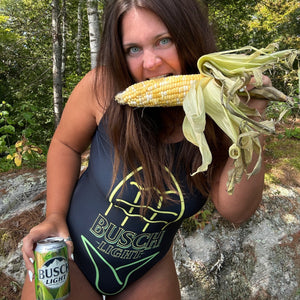 Busch Light Neon Corn One-Piece Swimsuit