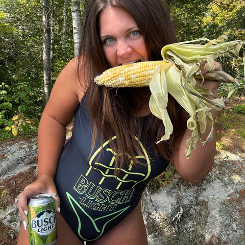 Busch Light Neon Corn One-Piece Swimsuit