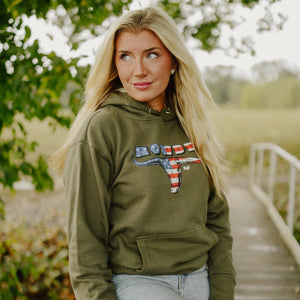 HOWDY Bull American Flag Hoodie