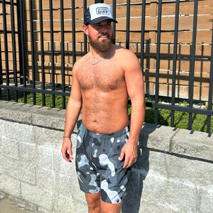 Black Camo Swim Trunks
