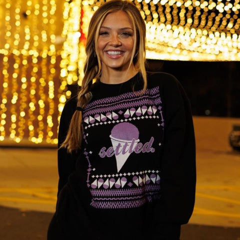 "Settled" Grape Snow Cone Ugly Christmas Sweater