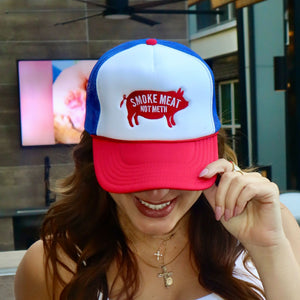 Smoke Meat Not Meth Hog Foam Trucker Hat