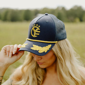 Whiskey Riff Oak Leaf Captain Rope Hat