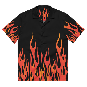 Retro Flames Button Down Shirt