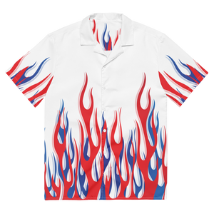 USA Retro Flames Button Down Shirt