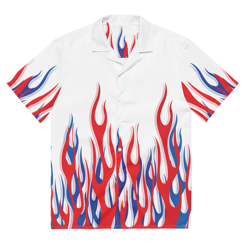 USA Retro Flames Button Down Shirt