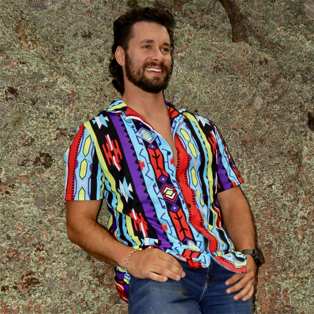 Ugly '90s Country Groovy Button Down Shirt L Ugly '90s Country Groovy Button Down Shirt L