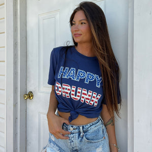 Happy Drunk Stars and Stripes T-Shirt
