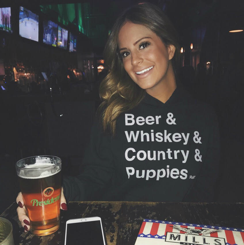 Beer & Whiskey & Country & Puppies Hoodie