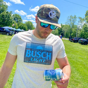 Busch Light Retro Blue Sunset Patch T-Shirt