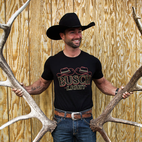 Busch Light Cowboy Hats Neon Sign T-Shirt
