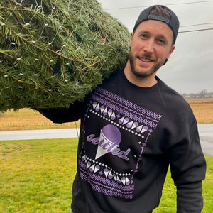 "Settled" Grape Snow Cone Ugly Christmas Sweater