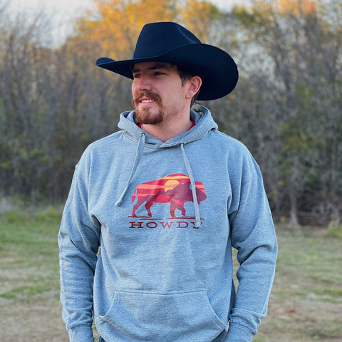 HOWDY Sunset Bison Hoodie