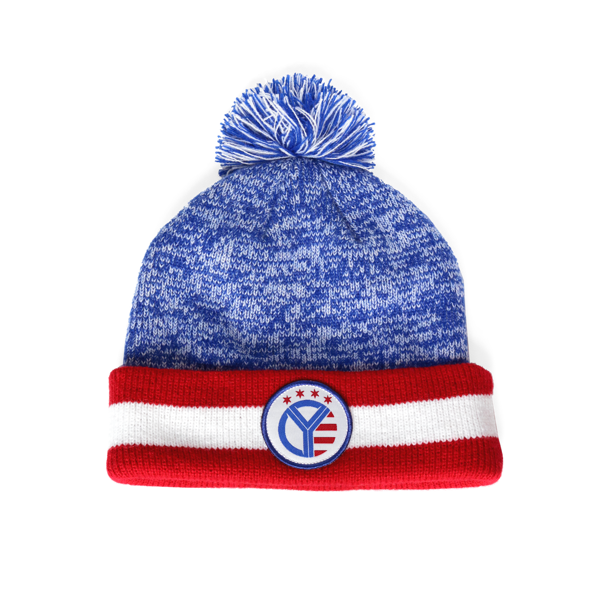 Red White Blue Whiskey Riff Pom Beanie