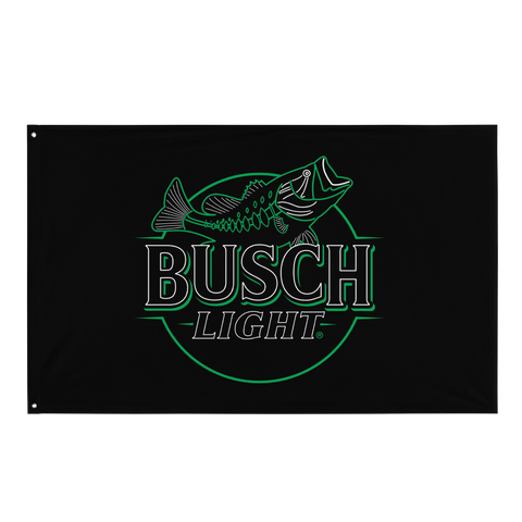 Busch Light Largemouth Bass Neon Sign Flag