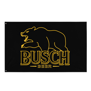 Busch Beer Bear Neon Sign Flag