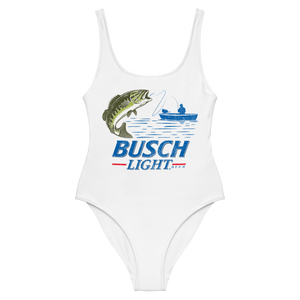 Busch Light Retro Fishing One-Piece Swimsuit