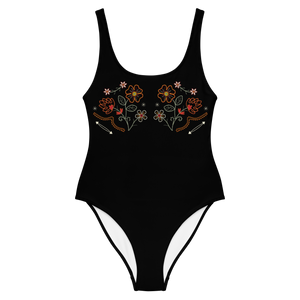 Retro Western Embroidery One-Piece Swimsuit