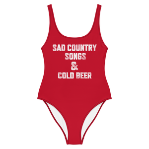 Sad Country Songs & Cold Beer One-Piece Swimsuit