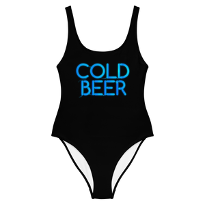 COLD BEER Neon Sign One-Piece Swimsuit