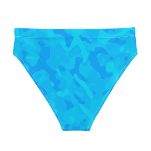 Blue Camo High-Waisted Bikini Bottom