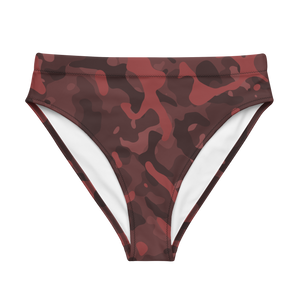 Red Camo High-Waisted Bikini Bottom
