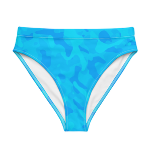 Blue Camo High-Waisted Bikini Bottom