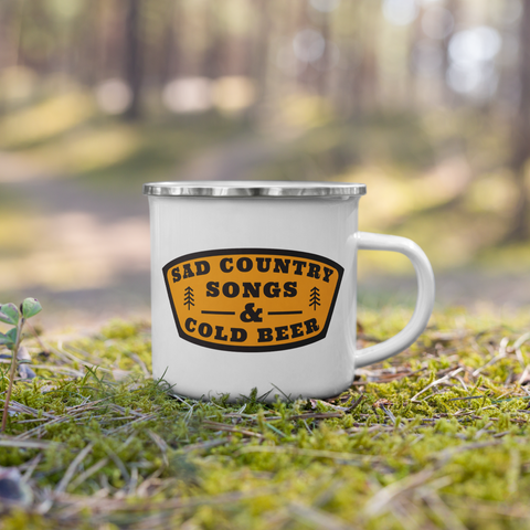 Sad Country Songs & Cold Beer Emblem Camping Mug
