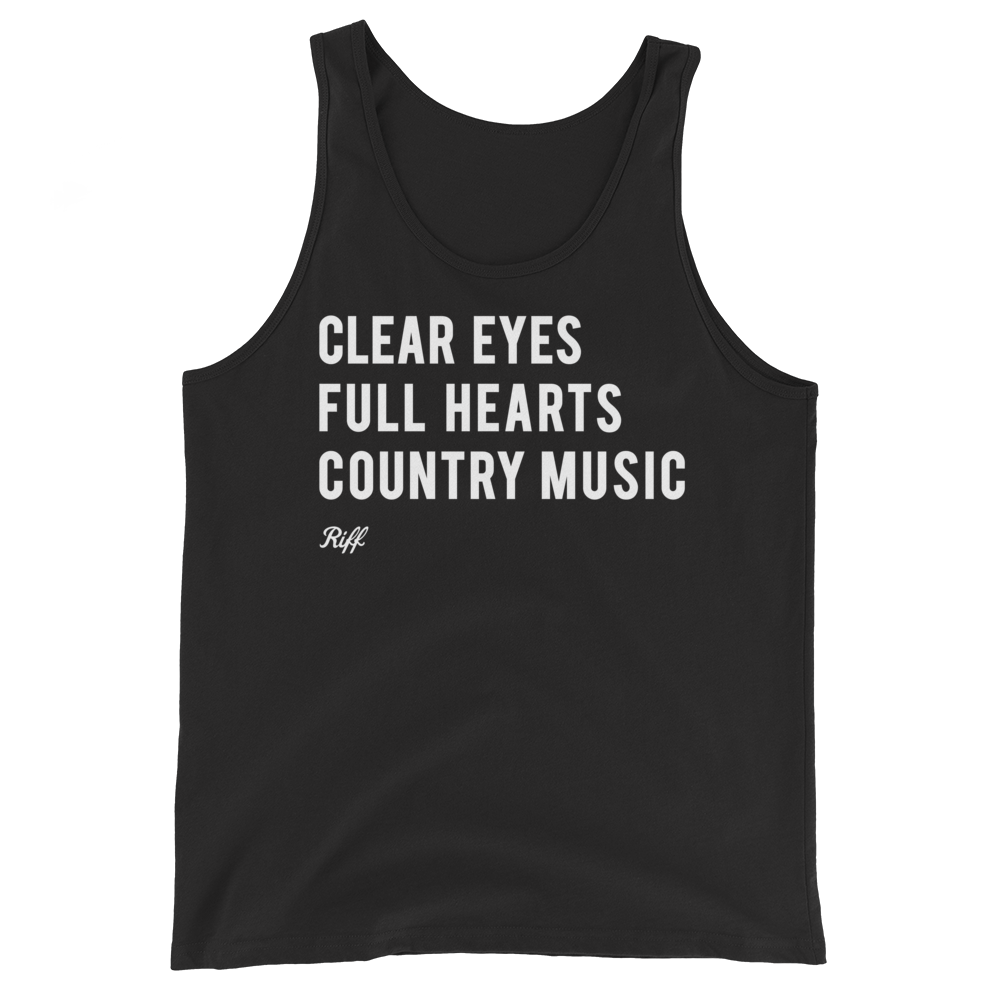 Clear Eyes, Full Hearts, Country Music Tank Top - XS / Blue