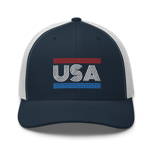 Retro '70s Stripes USA Trucker Hat