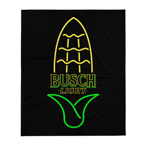 Busch Light Neon Corn Throw Blanket