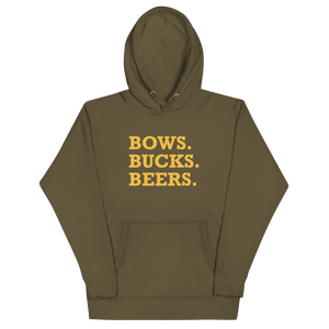 Bows, Bucks, Beers Hoodie