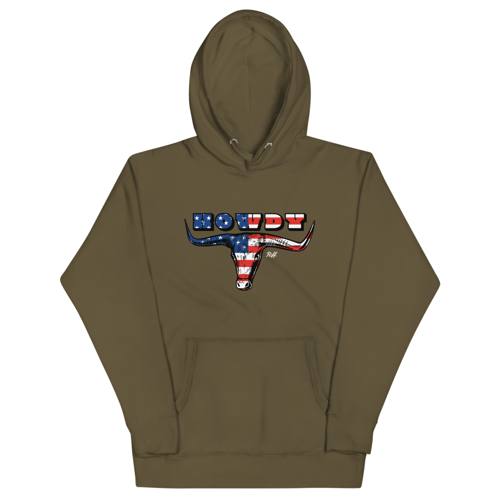 HOWDY Bull American Flag Hoodie – Whiskey Riff Shop