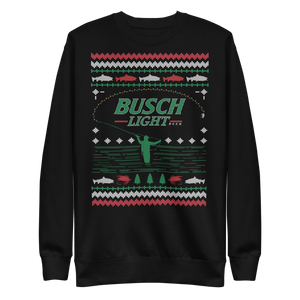 Busch Light Trout Fishing Ugly Christmas Sweater