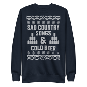 Sad Country Songs & Cold Beer Ugly Christmas Sweater