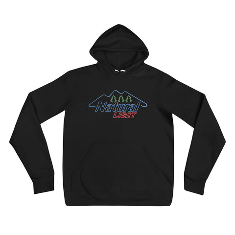 Natural light neon mountains hoodie