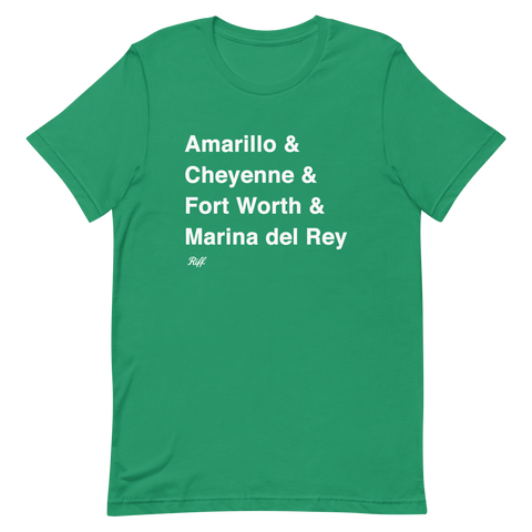 Amarillo & Cheyenne & Fort Worth & Marina del Rey St. Patrick's Day T-Shirt