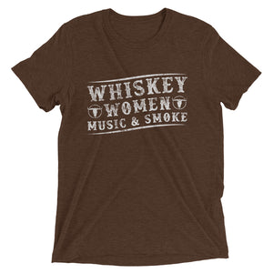 whiskey women music and smoke t shirt