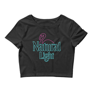 Natural Light Neon Flamingo Crop Top Tee