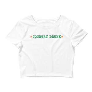 Country Drunk St. Patrick's Day Crop Top Tee