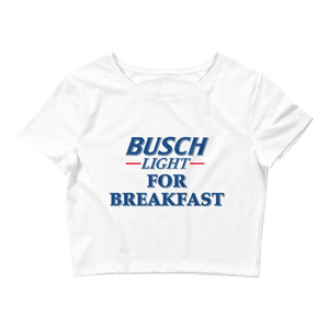 Busch Light For Breakfast Crop Top Tee